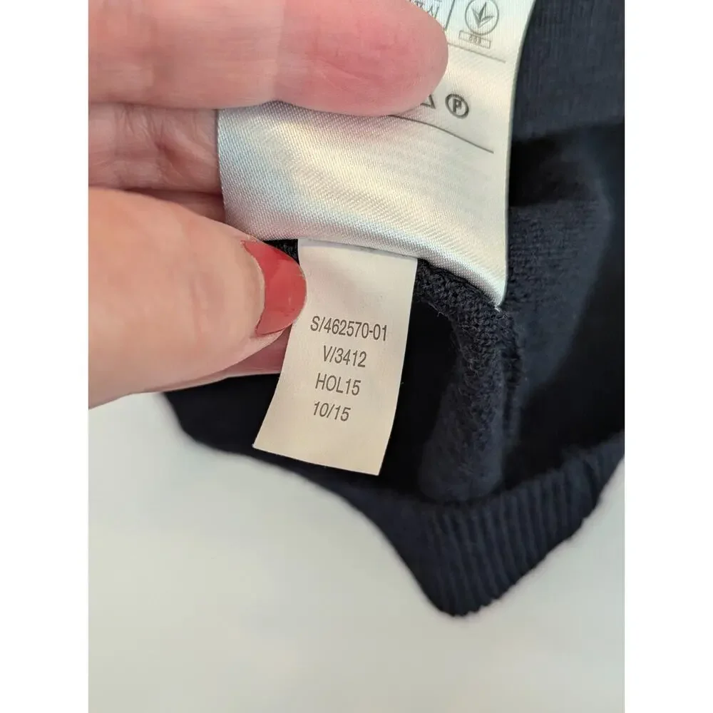 Banana Republic Men's 2XL Navy Blue Merino Wool V-Neck Sweater Pullover EUC